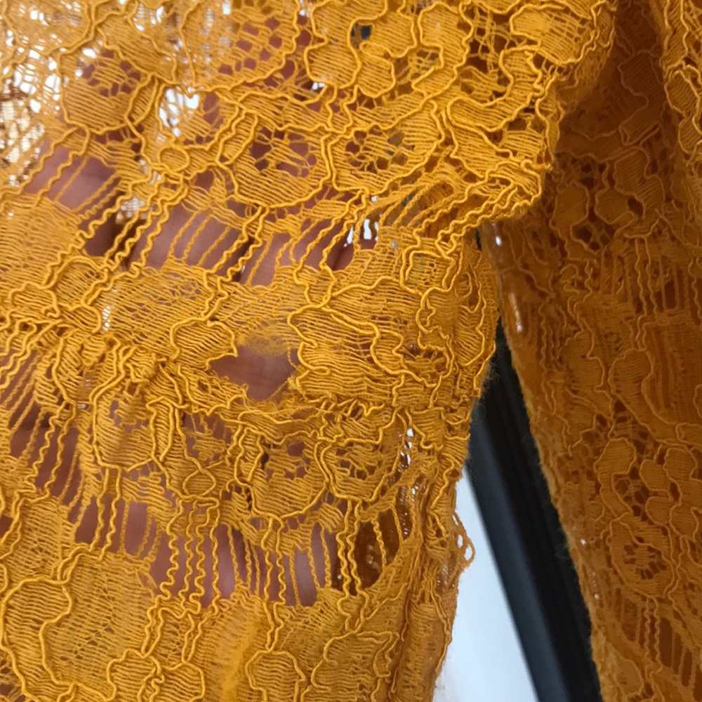 Mustard Yellow Lace Blouse - Picture 6 of 7